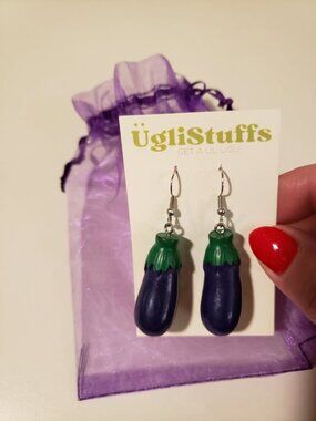 🌈 New Eggplant Earrings